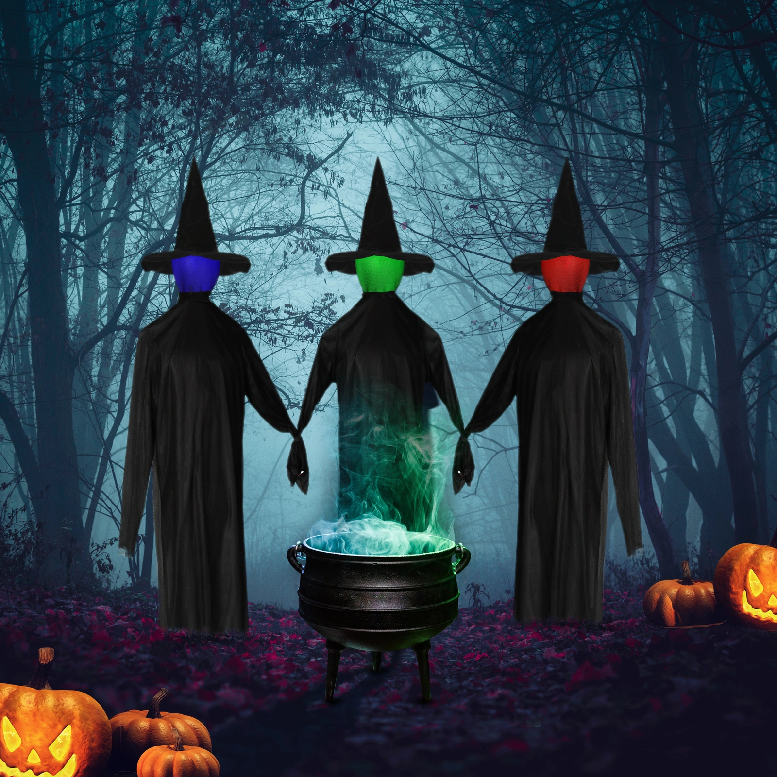 Halloween Black Witches with Change Colors view 20