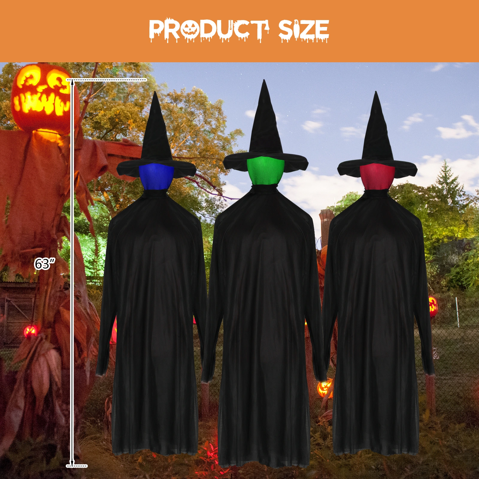 Halloween Black Witches with Change Colors view 3