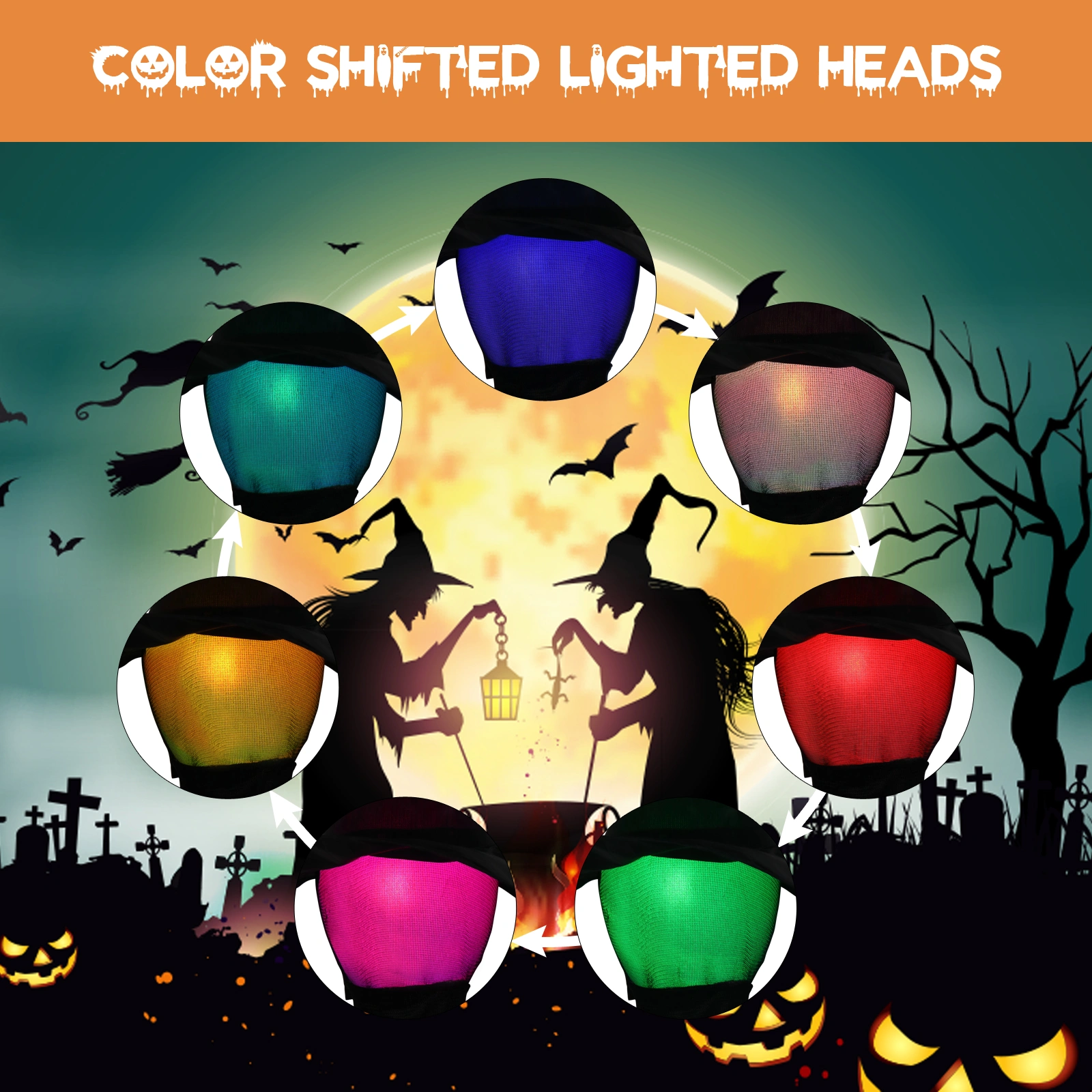Halloween Black Witches with Change Colors view 4