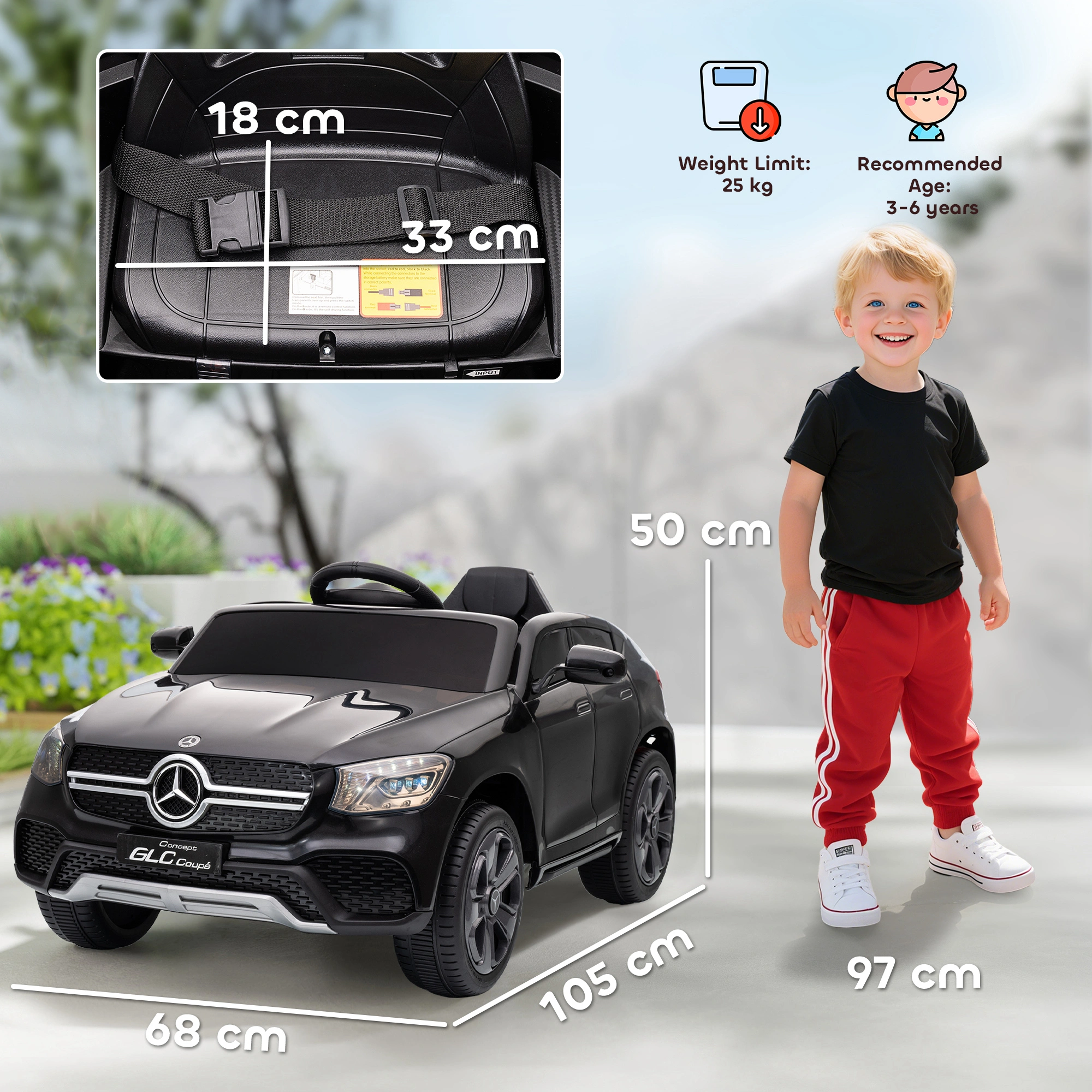 Electric Truck for Kids, 12V Ride On Car with Remote Control, LED Lights, MP3 Player, Rocking Function view 2