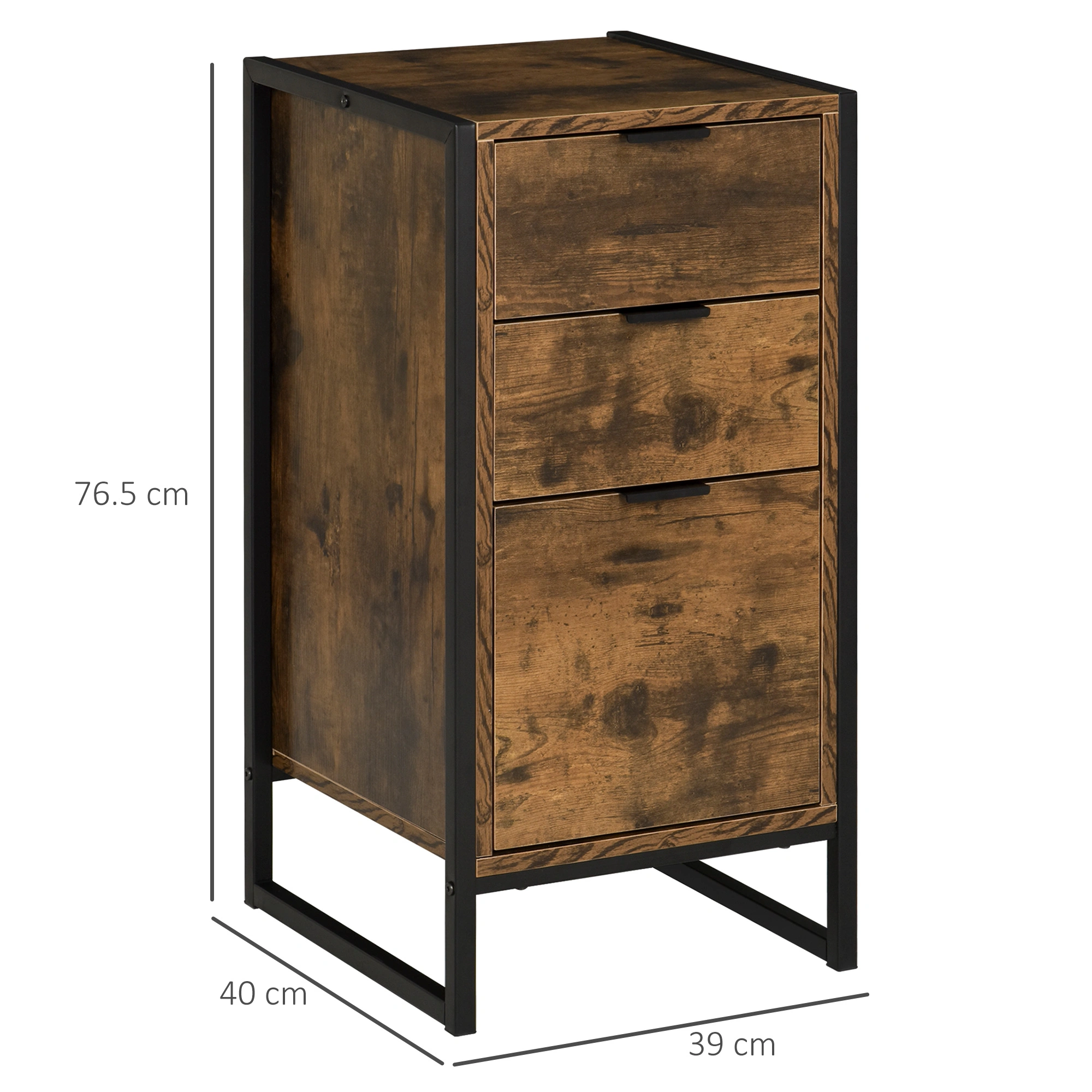 Set of 2 Modern Bedside Tables, Small Nightstands with Storage Shelf for Bedroom Living Room view 2