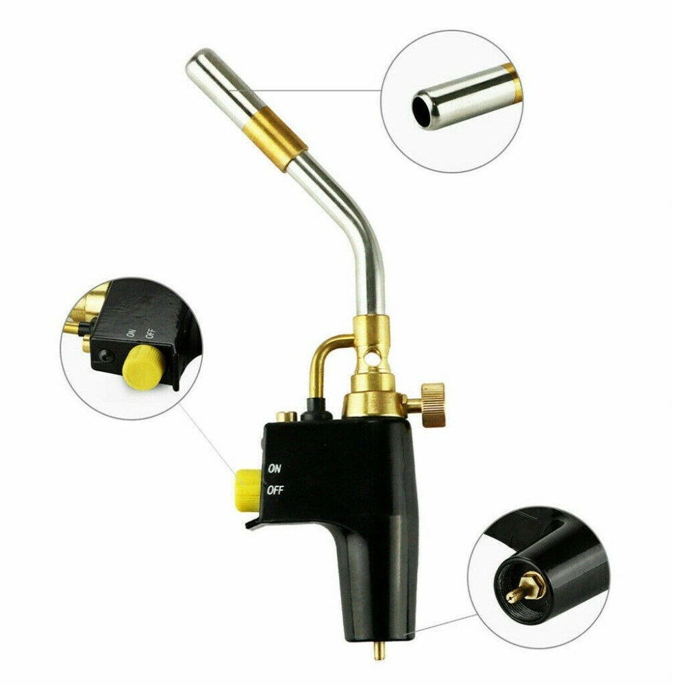 Propane Torch with MAPP Gas Adapter, Welding & Brazing Blowtorch, Plumber's Kit w/ 3 Nozzles for Hard Soldering view 3
