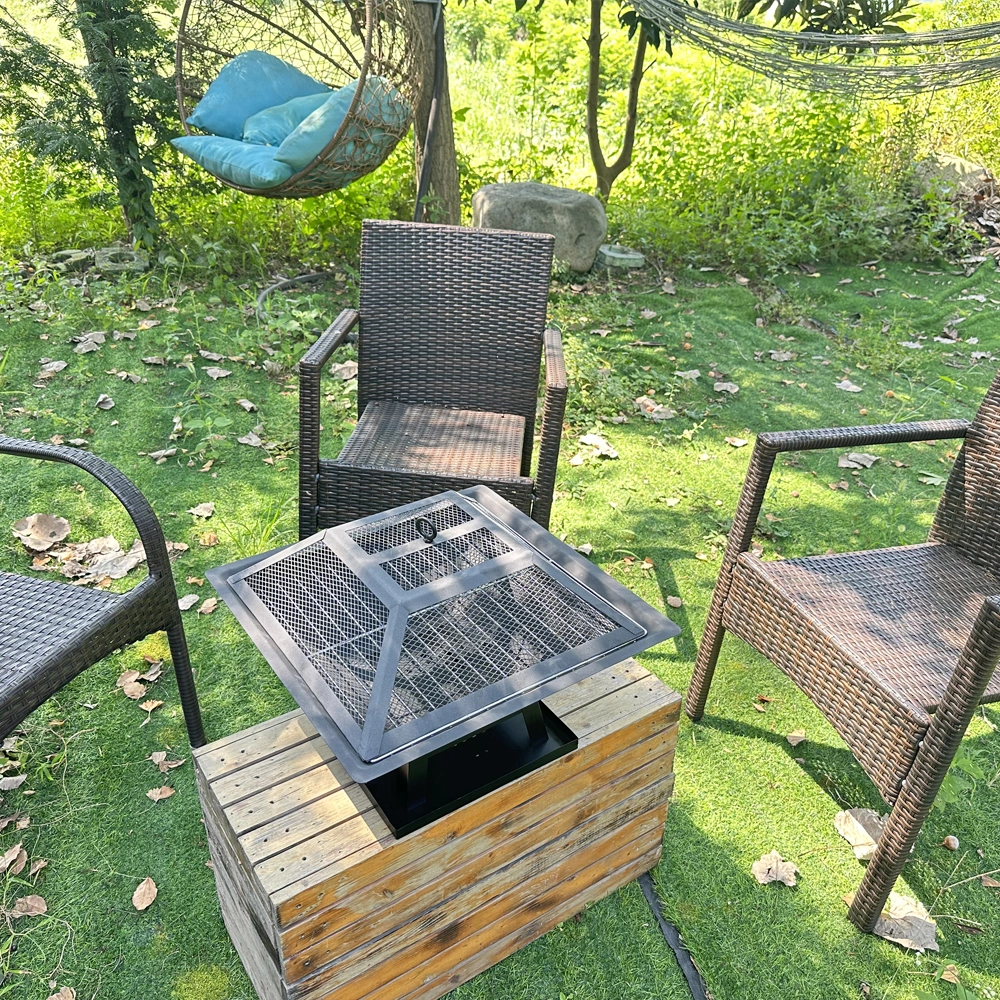 Modernisation Square BBQ Grill Outdoor Heater Garden Outdoor Fireplace Portable Fire Pit Contracted Barbecue Brazier Wood Stove view 11