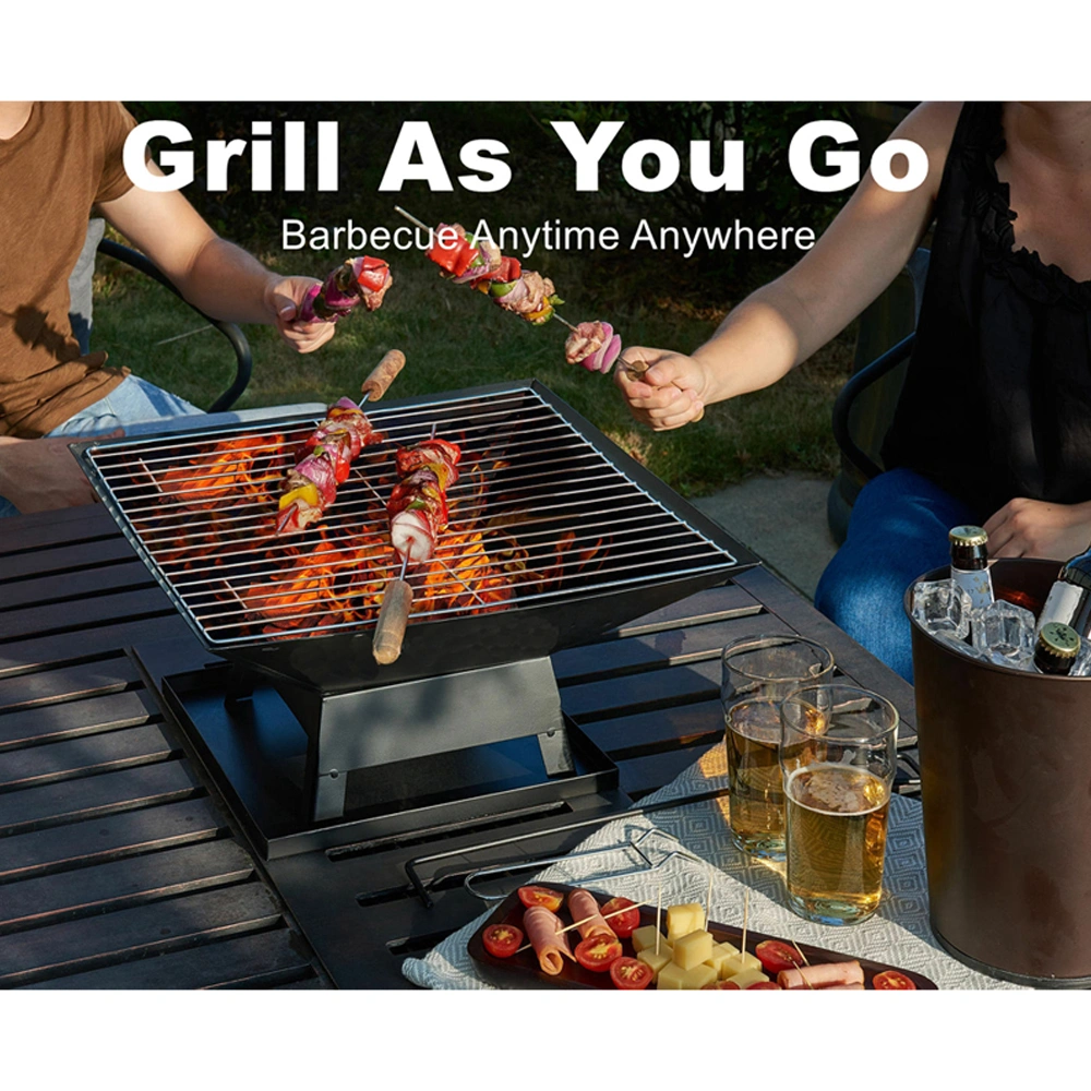 Modernisation Square BBQ Grill Outdoor Heater Garden Outdoor Fireplace Portable Fire Pit Contracted Barbecue Brazier Wood Stove view 5