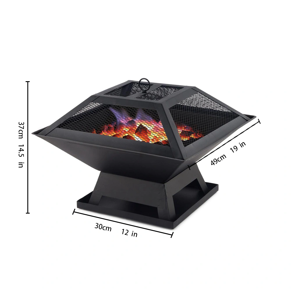 Modernisation Square BBQ Grill Outdoor Heater Garden Outdoor Fireplace Portable Fire Pit Contracted Barbecue Brazier Wood Stove view 8