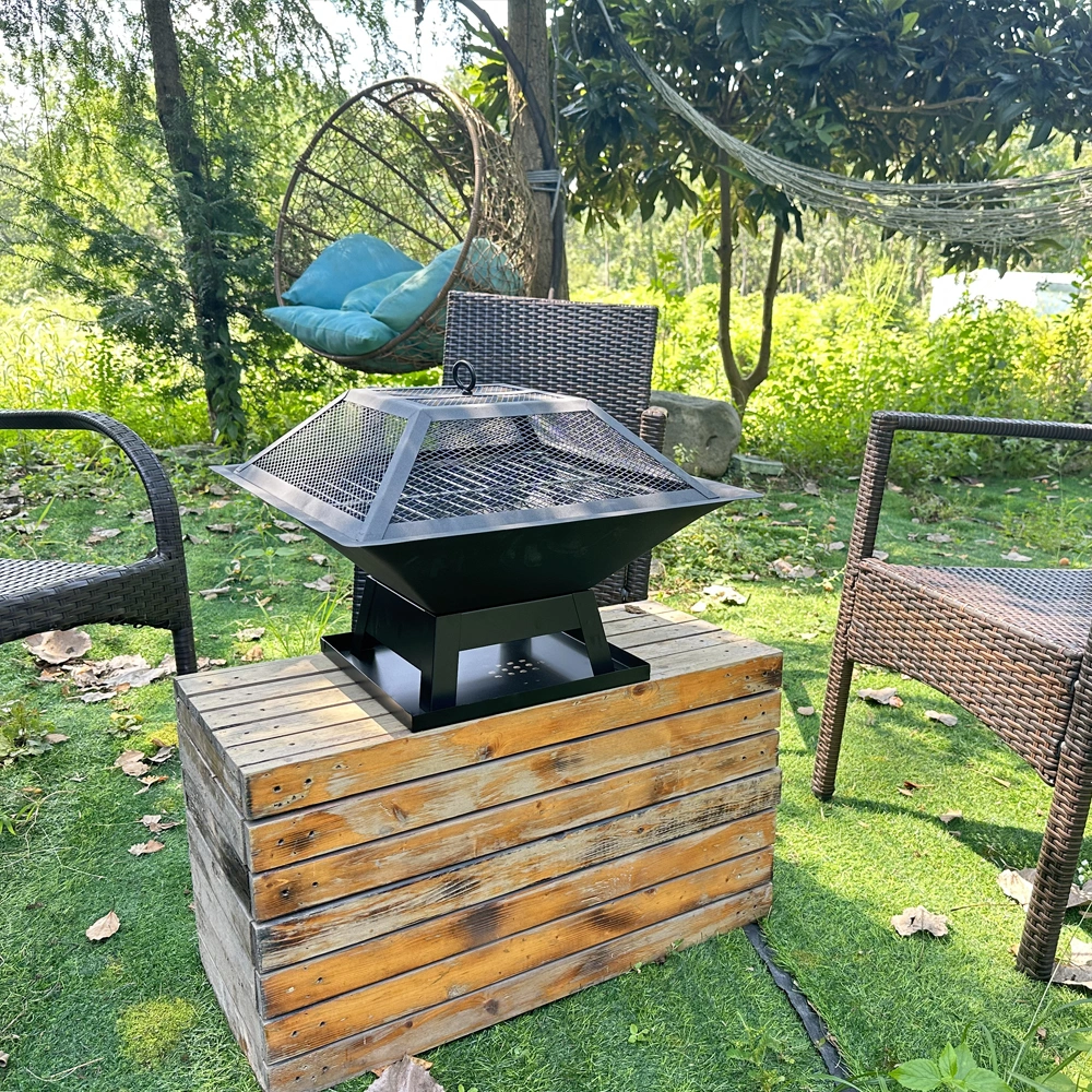 Modernisation Square BBQ Grill Outdoor Heater Garden Outdoor Fireplace Portable Fire Pit Contracted Barbecue Brazier Wood Stove view 9
