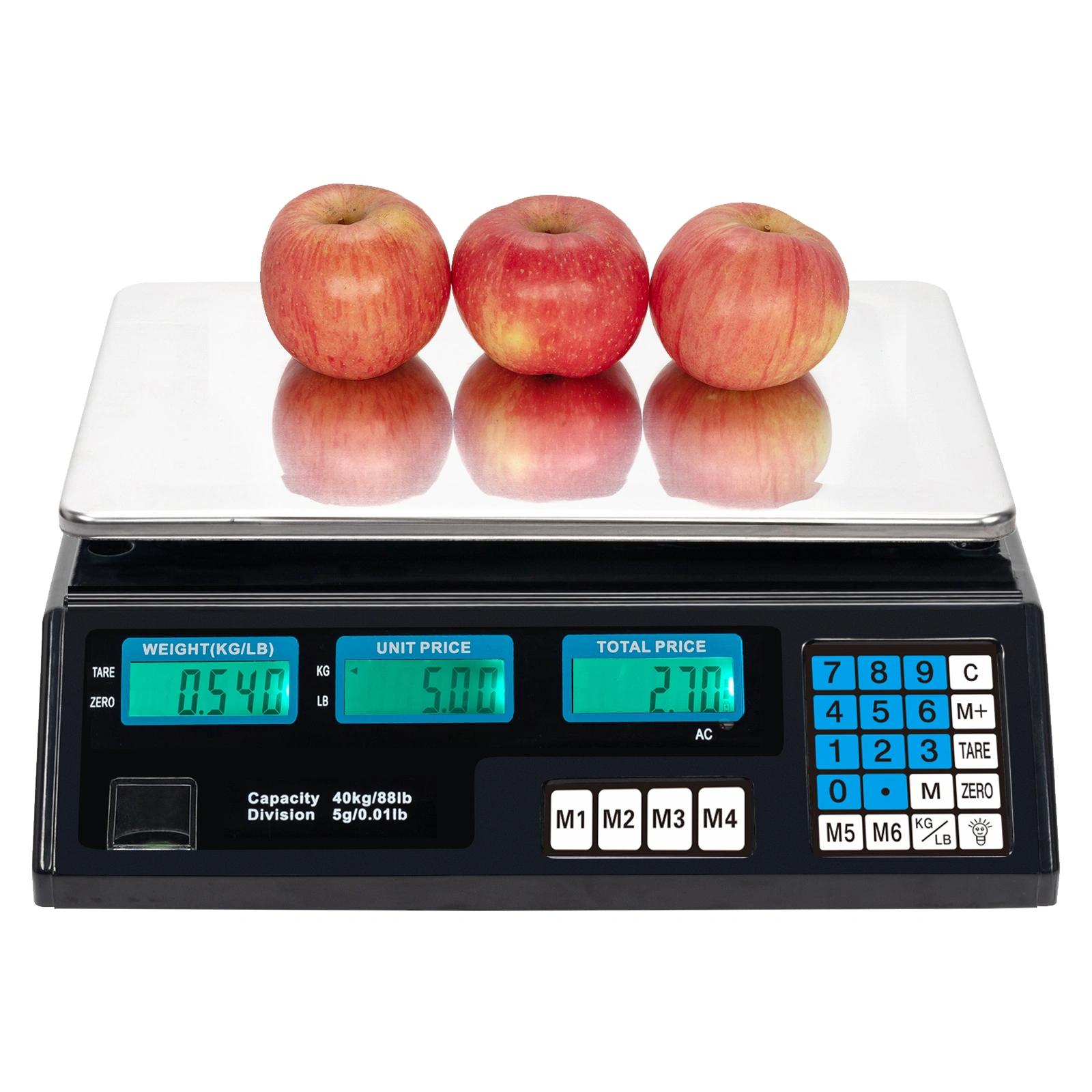 ACS-30 40kg/5g Digital Price Computing Scale for Vegetable US Plug Silver & Black view 8