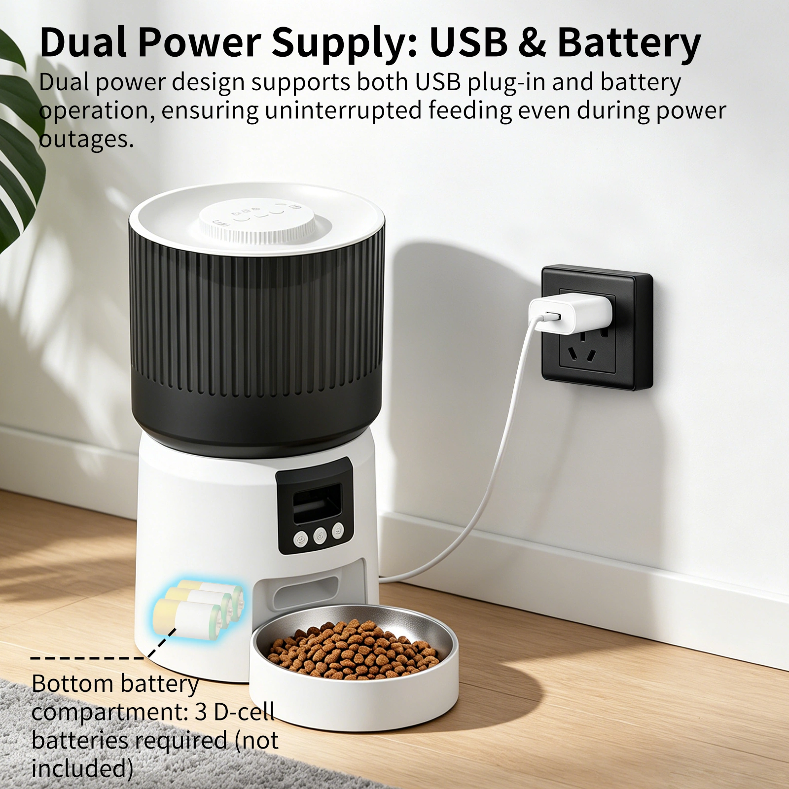 Intelligent fully automatic pet feeder, timed and quantitative feeding, remote control for more peace of mind view 9