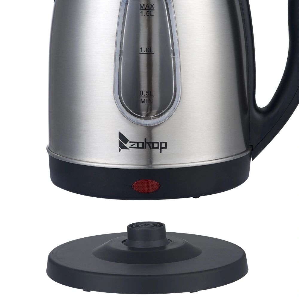 US Standard ZOKOP HD-1802S 120V 1200W 1.5L Stainless Steel Electric Kettle with Water Window [Same code 00574412] view 11
