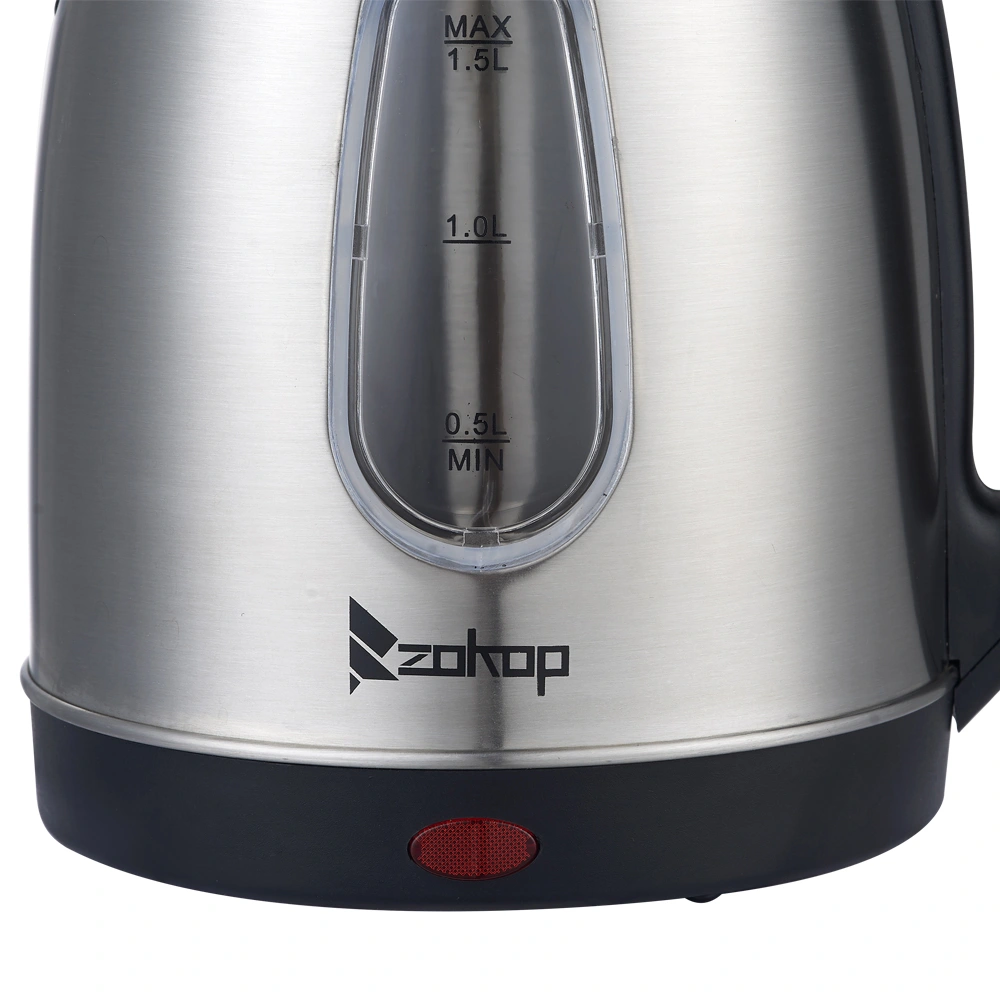 US Standard ZOKOP HD-1802S 120V 1200W 1.5L Stainless Steel Electric Kettle with Water Window [Same code 00574412] view 13