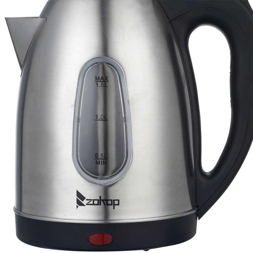 US Standard ZOKOP HD-1802S 120V 1200W 1.5L Stainless Steel Electric Kettle with Water Window [Same code 00574412] view 9