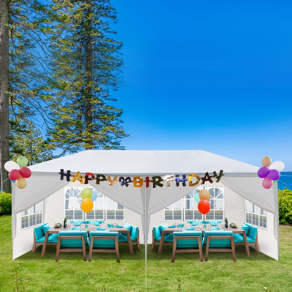 10'x20' Outdoor Party Tent with 6 Removable Sidewalls, Waterproof Canopy Patio Wedding Gazebo, White view 12