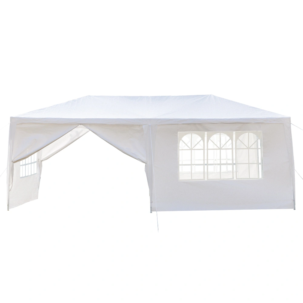 10'x20' Outdoor Party Tent with 6 Removable Sidewalls, Waterproof Canopy Patio Wedding Gazebo, White view 2
