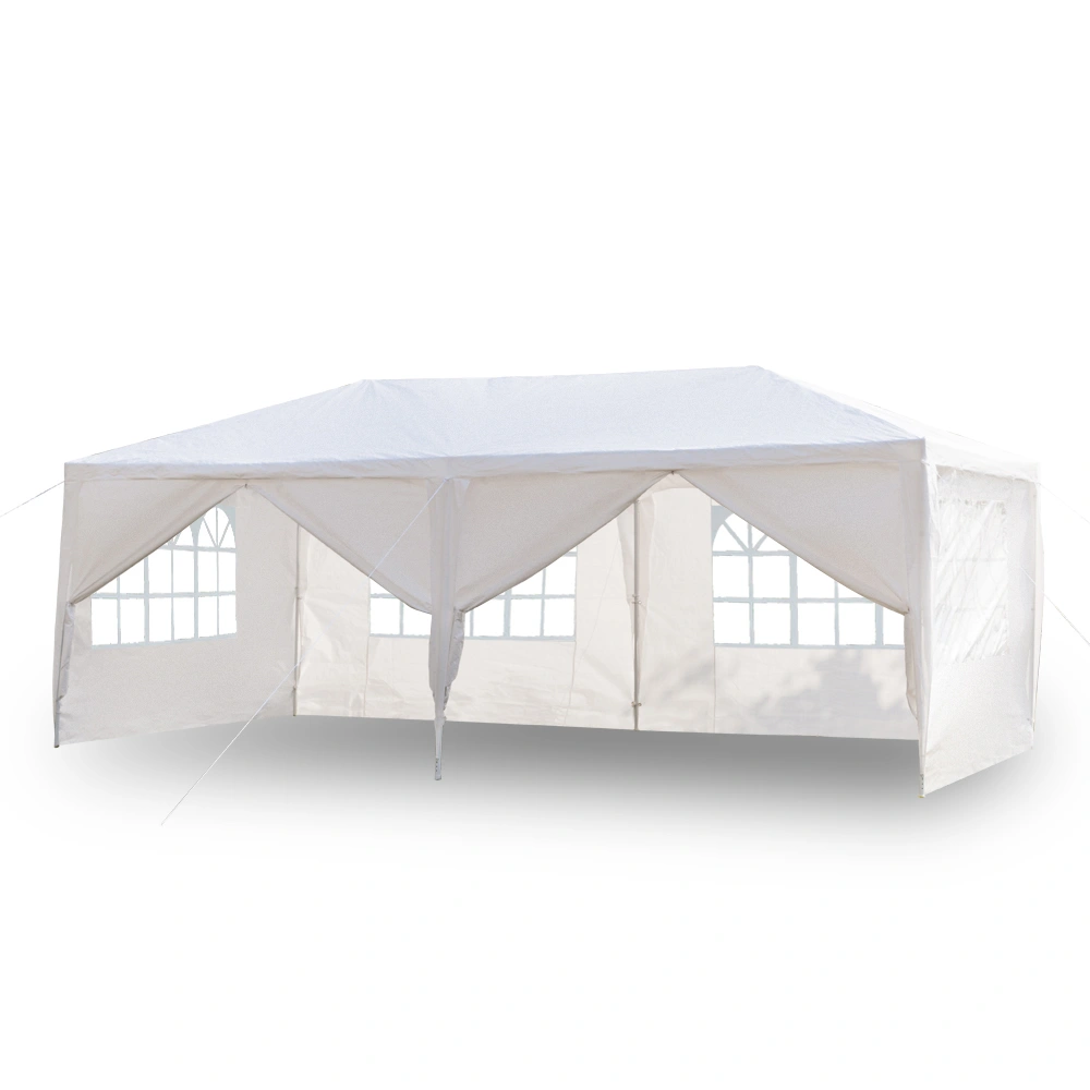 10'x20' Outdoor Party Tent with 6 Removable Sidewalls, Waterproof Canopy Patio Wedding Gazebo, White view 3