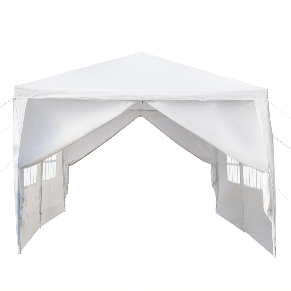 10'x20' Outdoor Party Tent with 6 Removable Sidewalls, Waterproof Canopy Patio Wedding Gazebo, White view 4