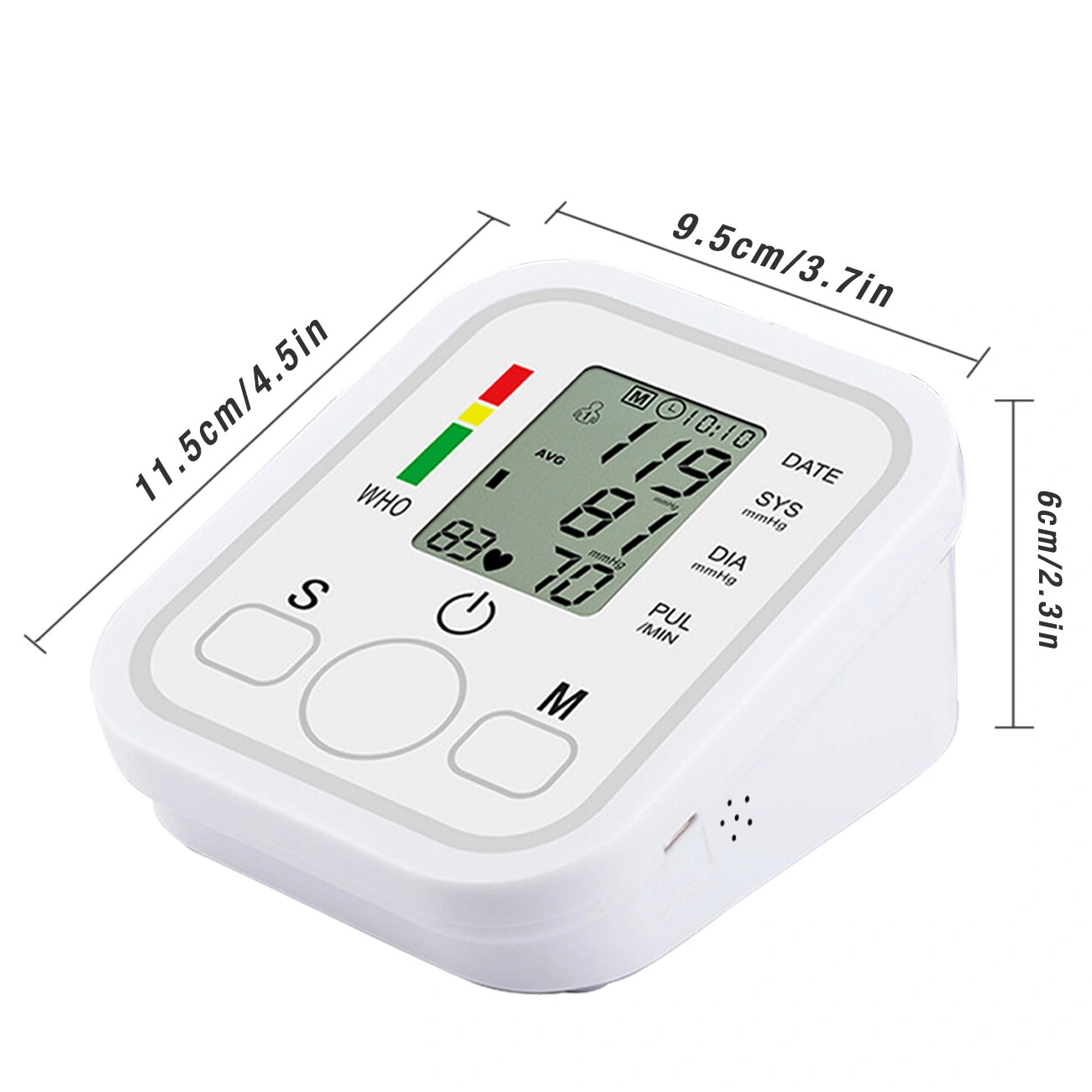 LCD Digital Blood Pressure Monitor Upper Arm Automatic BP Heart Rate Meter Voice Talking Display view 3