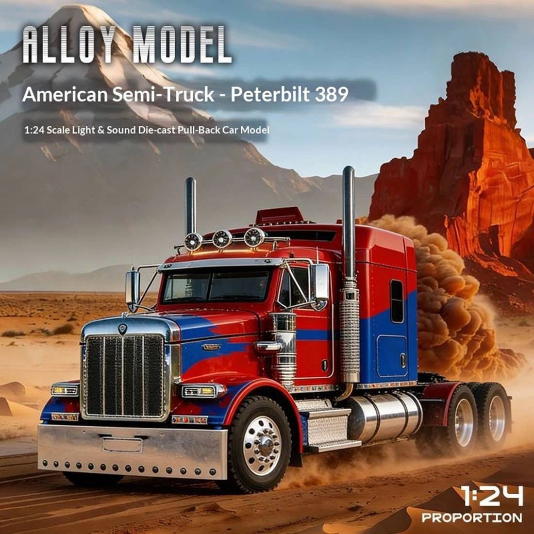 Semi Truck Toys for Boy Heavy Trucks,Metal Diecast Trucks Model Pull Back Cars with Light and Sound,Truck and Trailer Toys for Boys,Toy Trucks for Boys Age 4-8 view 7