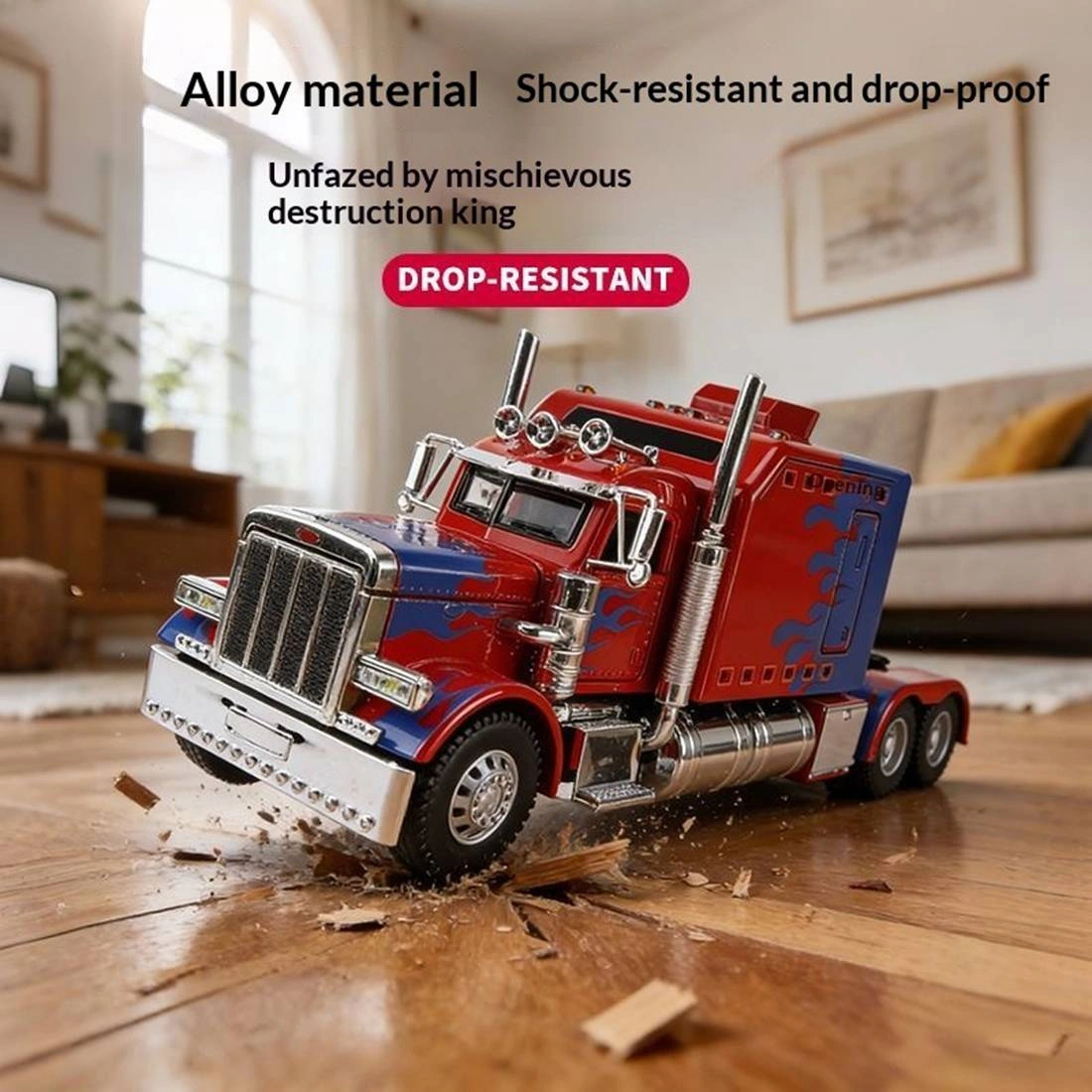 Semi Truck Toys for Boy Heavy Trucks,Metal Diecast Trucks Model Pull Back Cars with Light and Sound,Truck and Trailer Toys for Boys,Toy Trucks for Boys Age 4-8 view 8