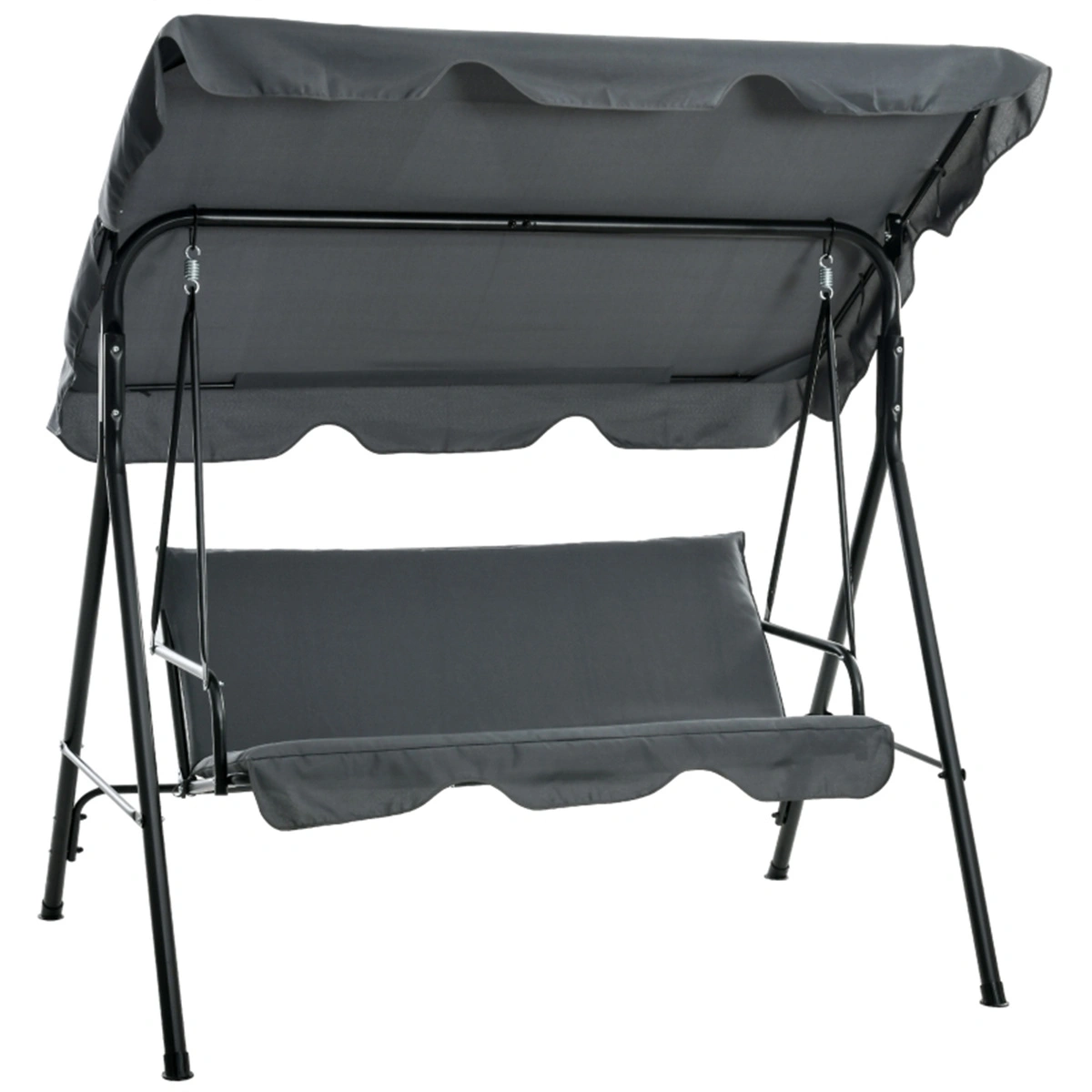 3-Seat Outdoor Patio Swing Chair - Heavy-Duty Weather-Resistant Porch Hammock with Cushion for Garden, Deck, Yard view 3