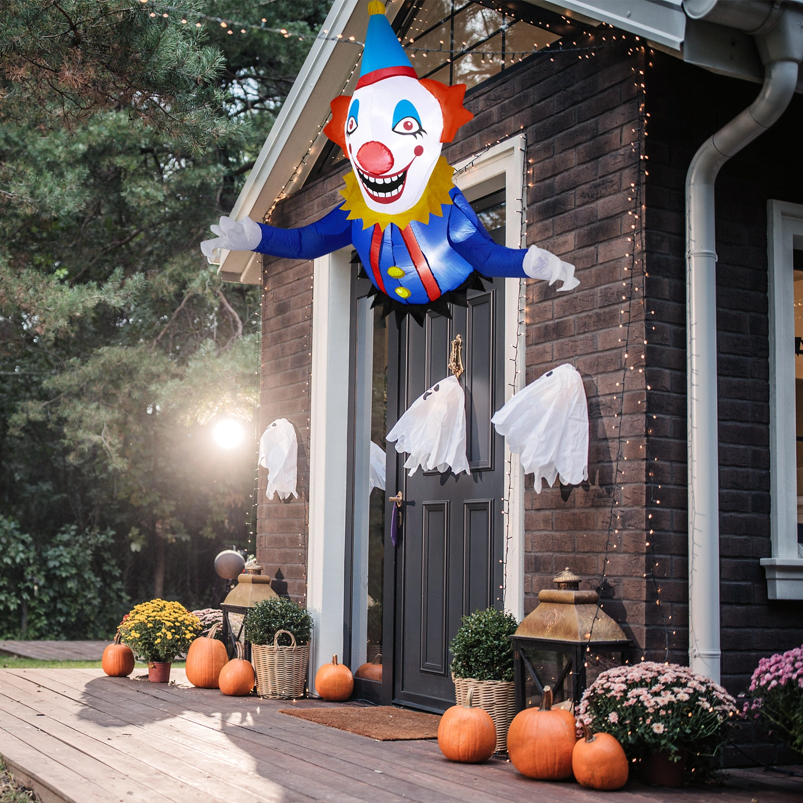 3.3 FT Halloween Inflatable Clown Broke Out from Window Outdoor Decorations, Scary Blow up Decor with Built-in LED Lights for Holiday Party Yard Lawn Garden Decor Indoor Outdoor view 13