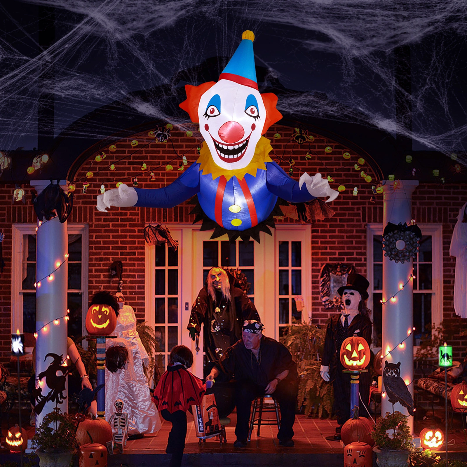 3.3 FT Halloween Inflatable Clown Broke Out from Window Outdoor Decorations, Scary Blow up Decor with Built-in LED Lights for Holiday Party Yard Lawn Garden Decor Indoor Outdoor view 14