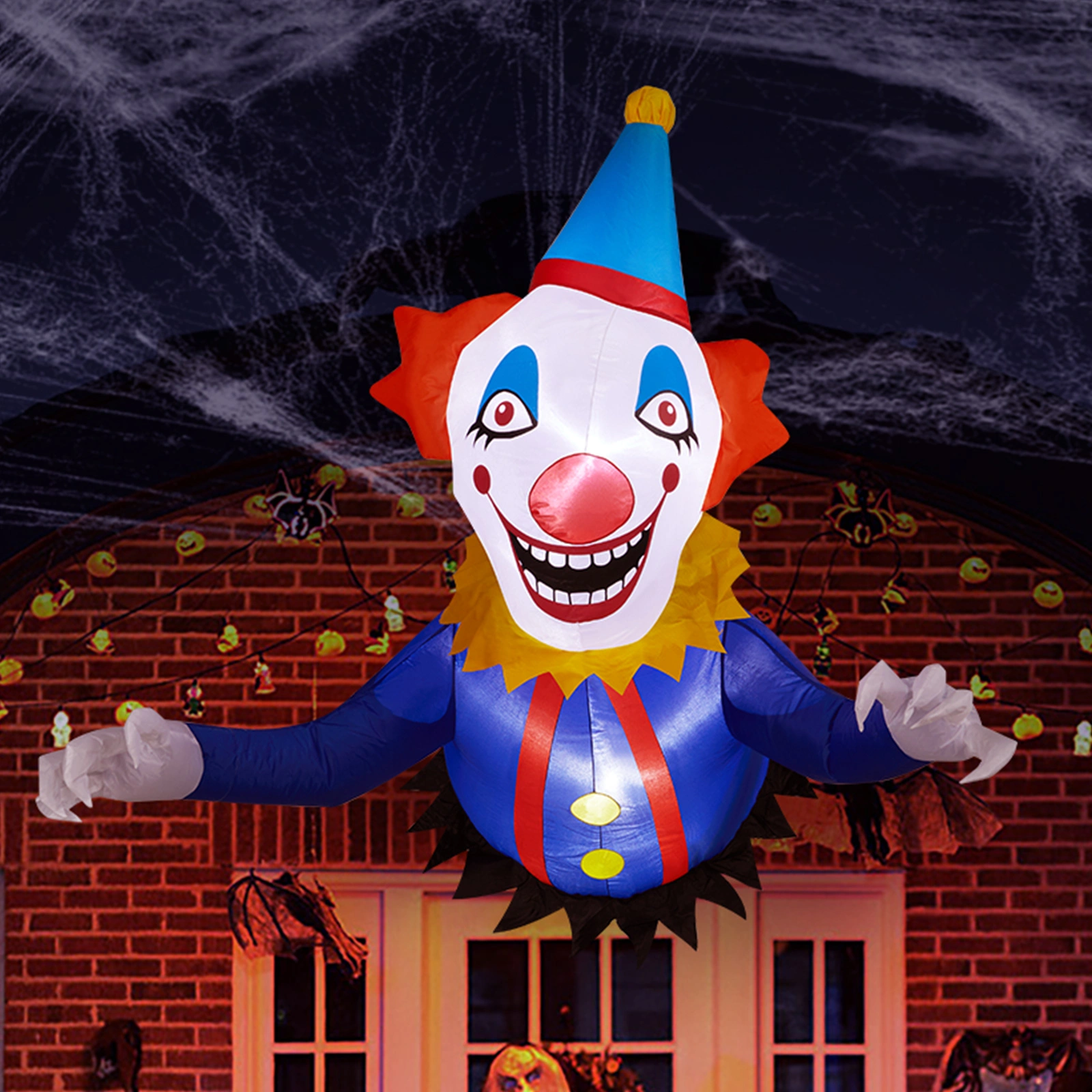 3.3 FT Halloween Inflatable Clown Broke Out from Window Outdoor Decorations, Scary Blow up Decor with Built-in LED Lights for Holiday Party Yard Lawn Garden Decor Indoor Outdoor view 17