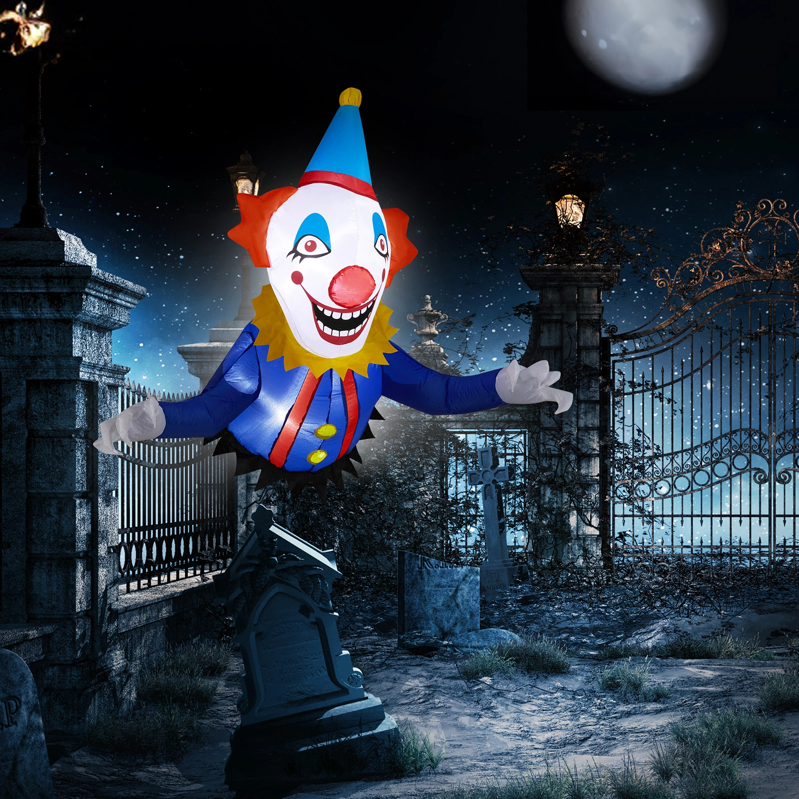3.3 FT Halloween Inflatable Clown Broke Out from Window Outdoor Decorations, Scary Blow up Decor with Built-in LED Lights for Holiday Party Yard Lawn Garden Decor Indoor Outdoor view 8