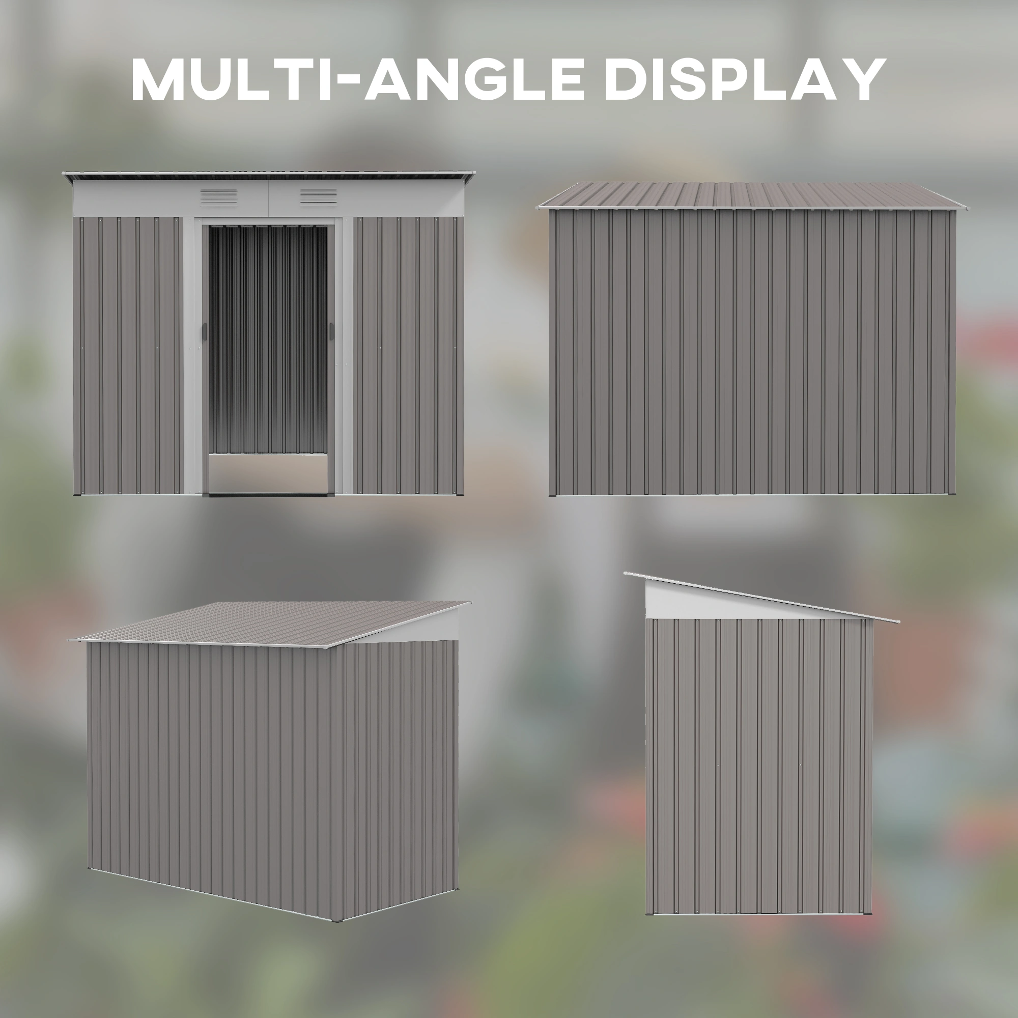 Heavy Duty Outdoor Garden Shed Storage Unit with Ventilation Roof for Patio Yard & Backyard view 2