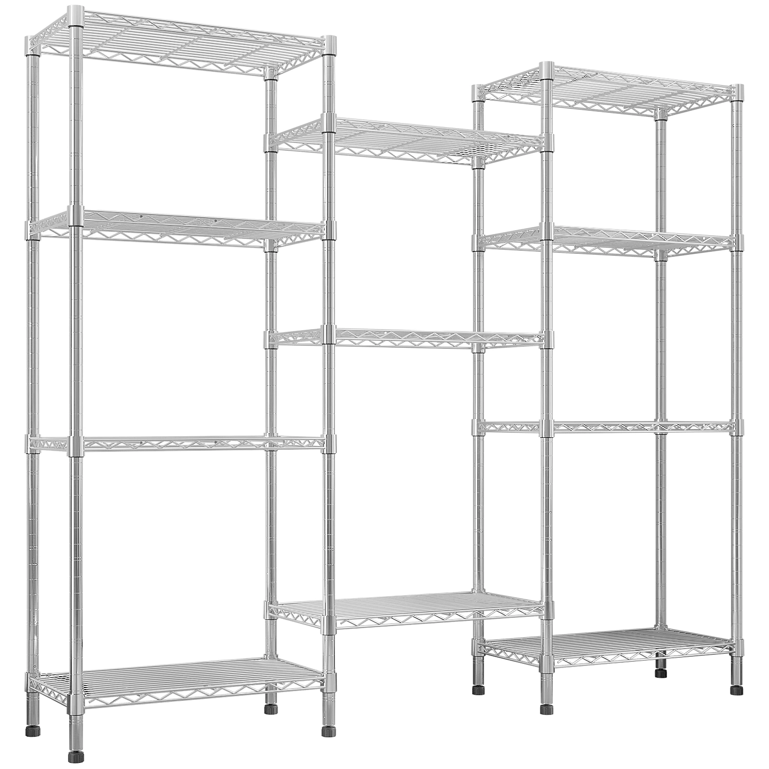 62.9''W Adjustable Storage Shelves NSF Wire Shelving Unit Multiple rows Shelving for Storage Rack Shelves for Storage Heavy Duty Garage Shelf Pantry Shelves Kitchen Shelving, 62.9''W*59.06''H*13 view 8