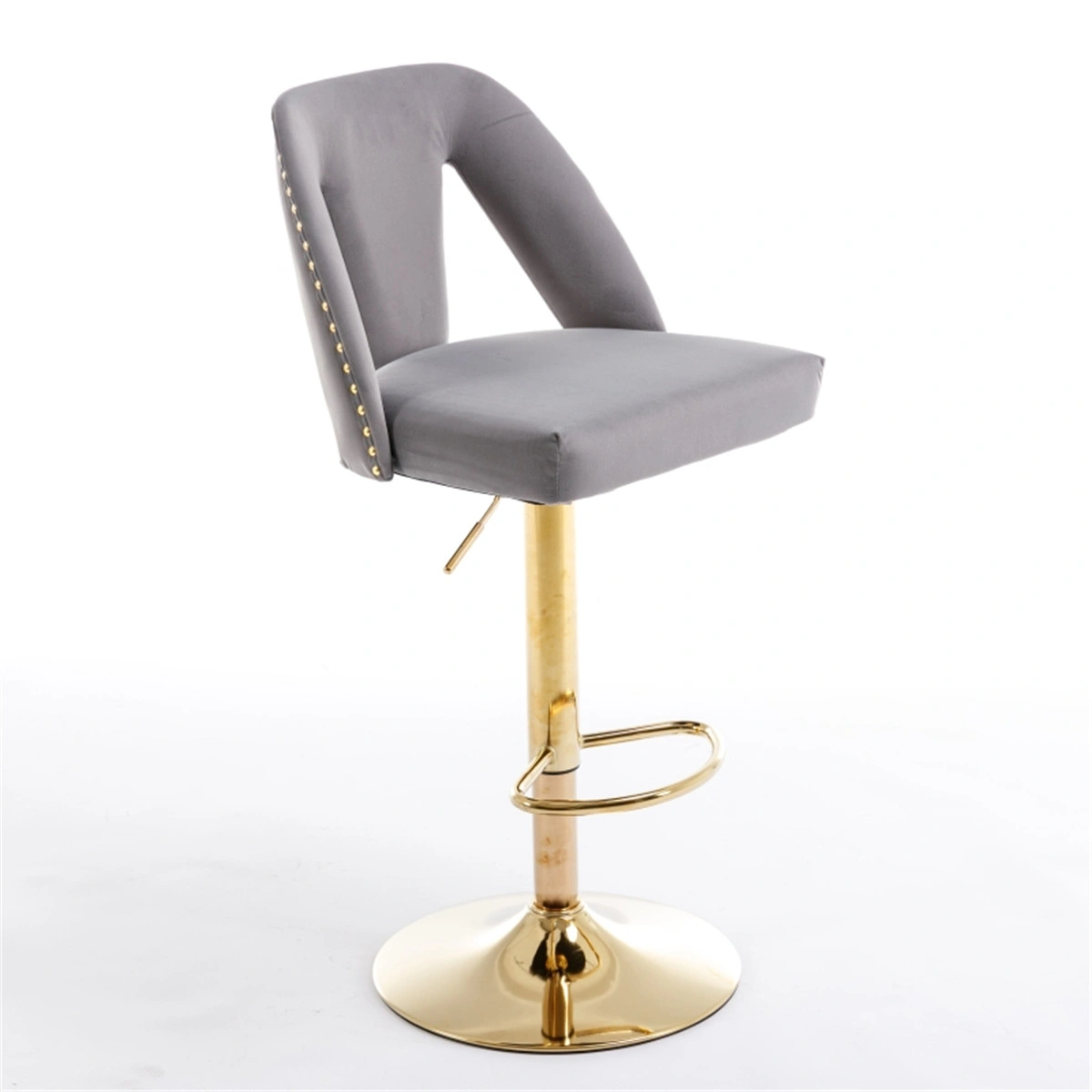 Mid Century Bar Stool, 29 Inch Counter Height Chair, Wooden Dining Chair with Rounded Back, Retro Office Chair view 3