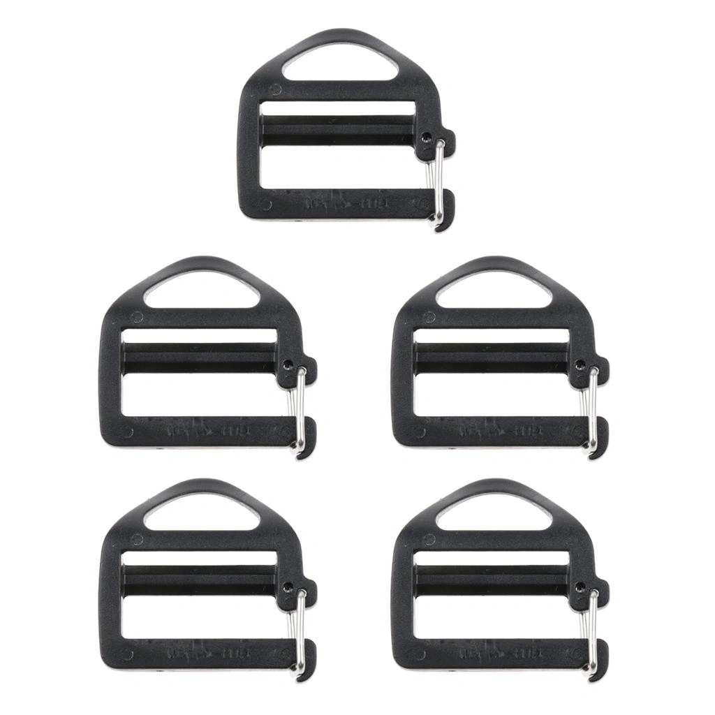 5Pcs 25mm Plastic Webbing Buckle Strap Slider for Outdoor Backpack Camping Gear Bag Attachment