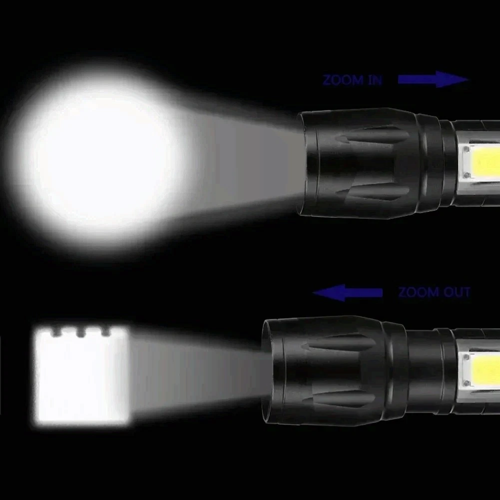 2 Pack USB Rechargeable LED Flashlights, Mini Portable Work Light & Camping Torch view 3