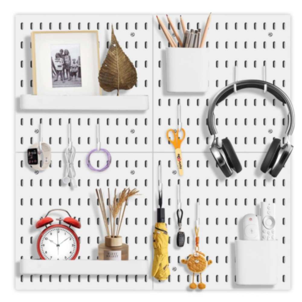 NEW White Wall Mounted Pegboard Tool Storage - Peg Board Set with Shelves & Hole Plate for Garage