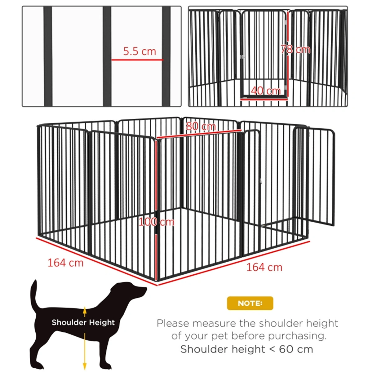 Large Dog Crate, Foldable Metal Pet Kennel with Dividers, Heavy Duty Wire Construction, Portable Travel Carrier, Soft Cushion Mat Included view 2