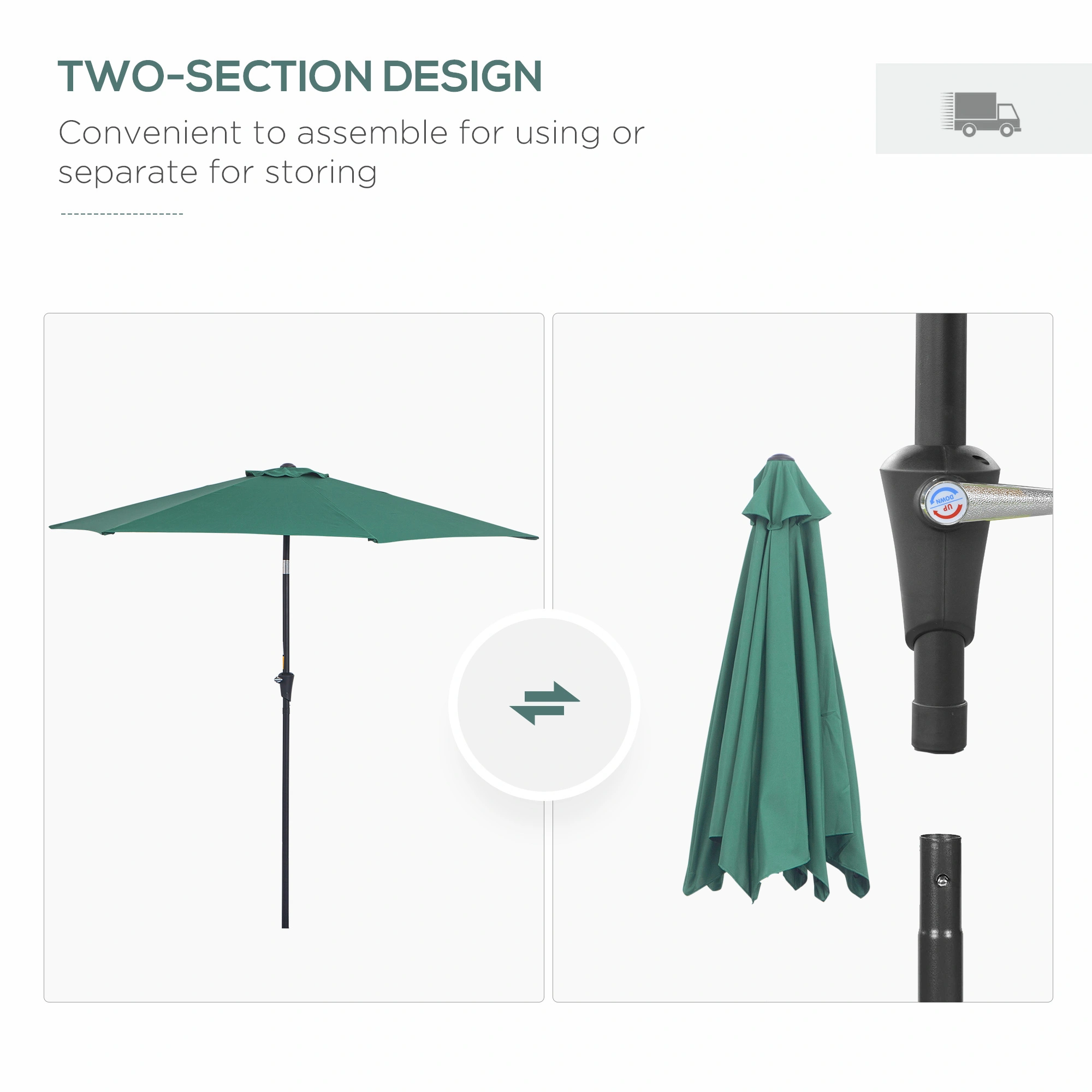 Outdoor Cantilever Tilt Offset Patio Umbrella Garden Parasol Sun Shade Amazon Shipping view 2