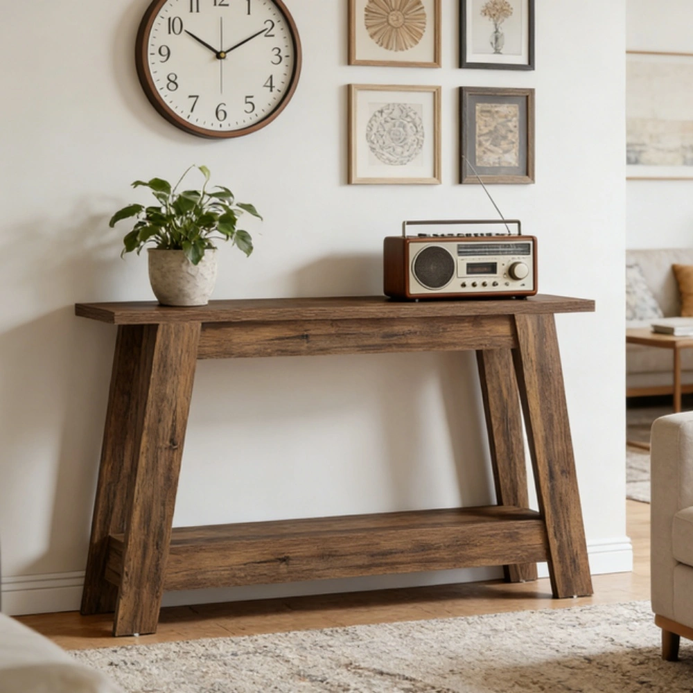Modern Long Console Sofa Table with Storage Shelf for Entryway, Hallway, Living Room view 4