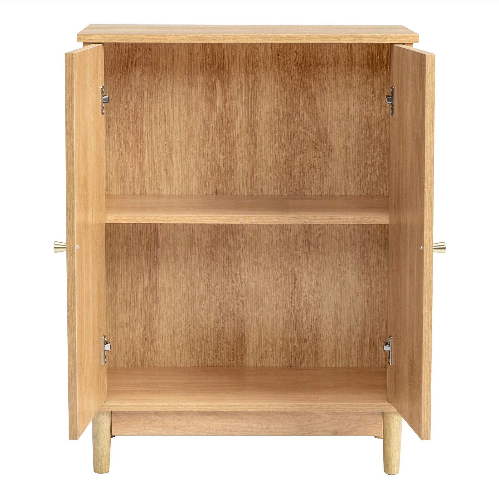 Natural wood color, particleboard with melamine veneer and rattan finish, 60*30*80cm, double doors, bathroom vanity view 3