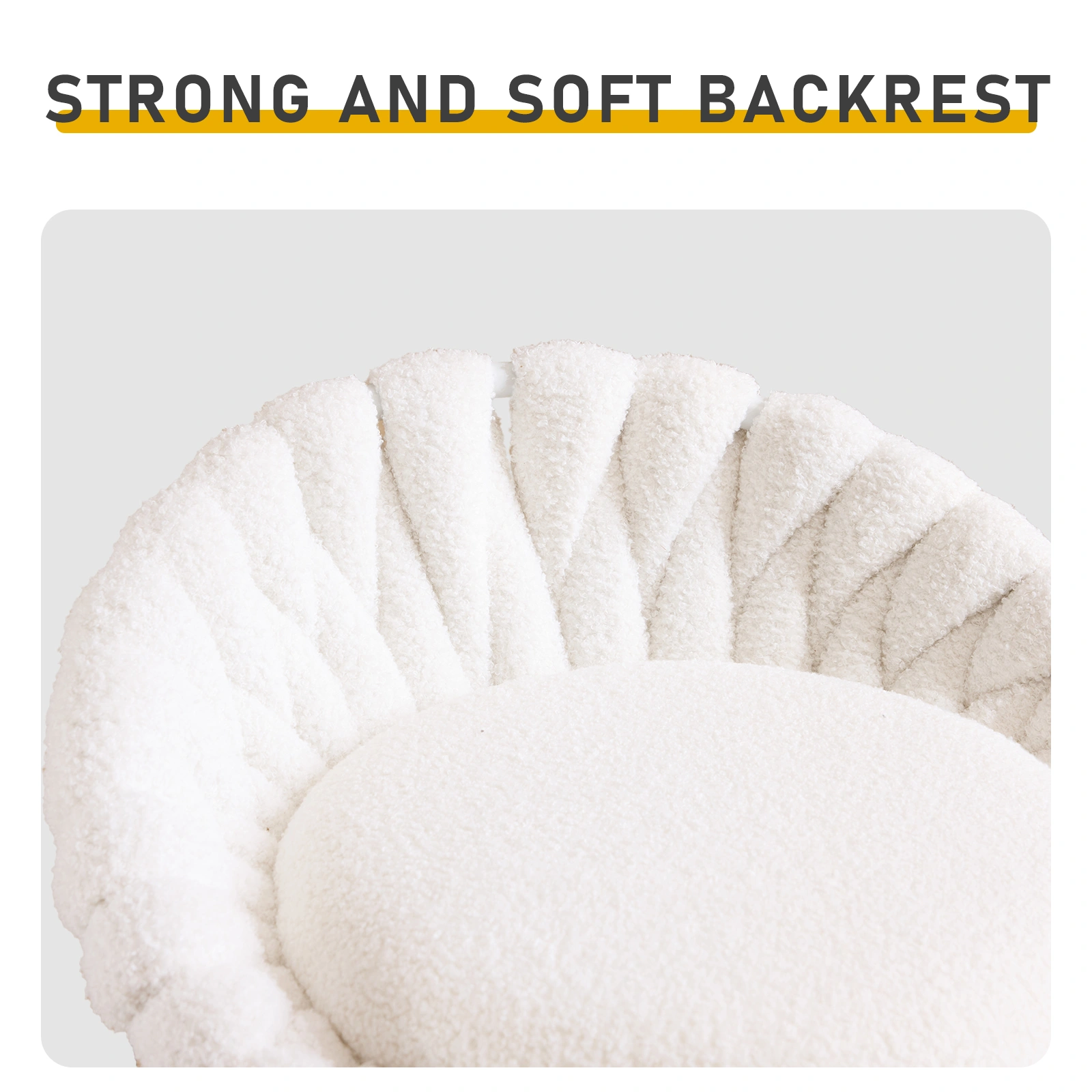 2pcs Teddy Velvet Gold-plated Iron Feet Bar Stool Weaving Style White With Swivel view 7