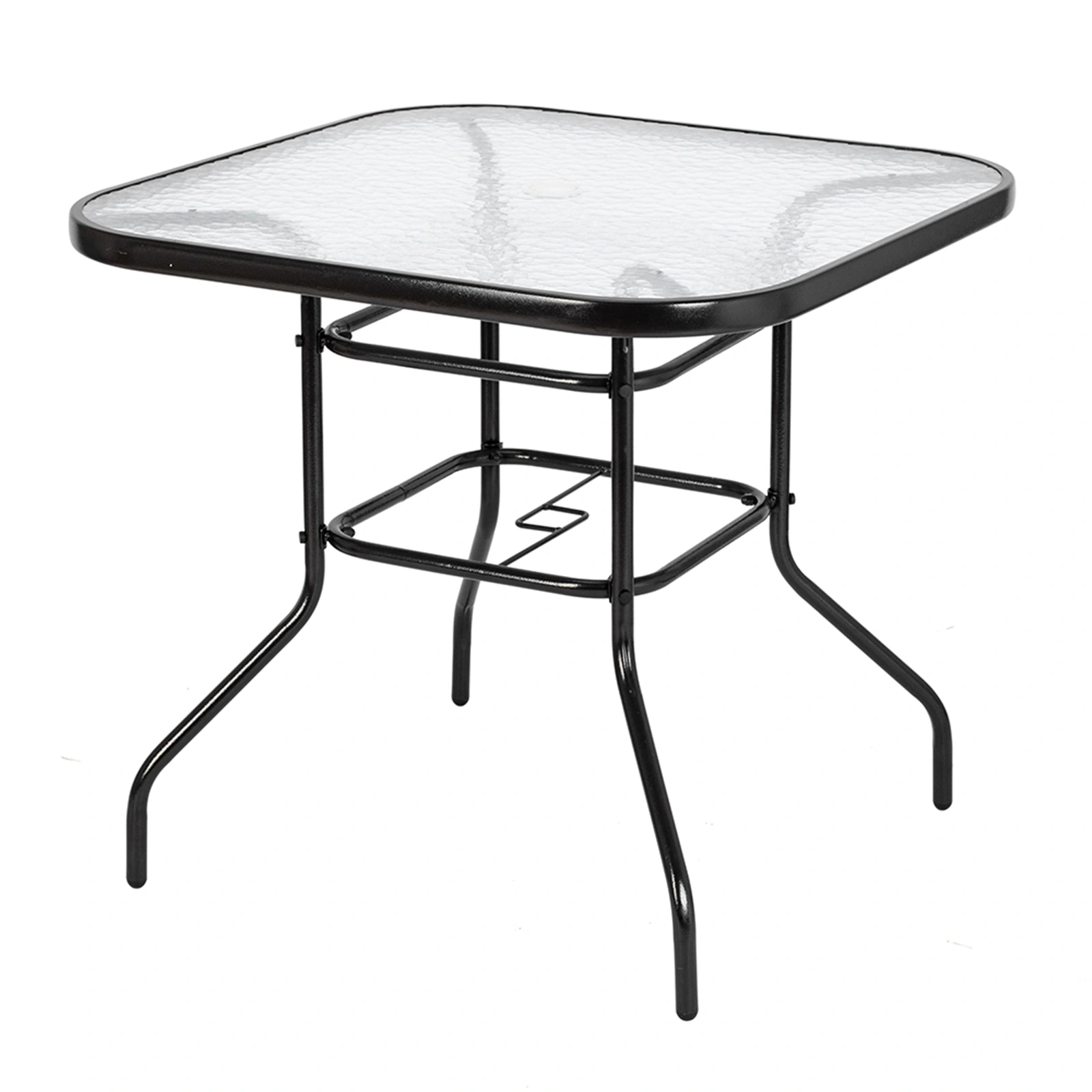 Outdoor Dining Table Square Toughened Glass Table Yard Garden Glass Table view 2
