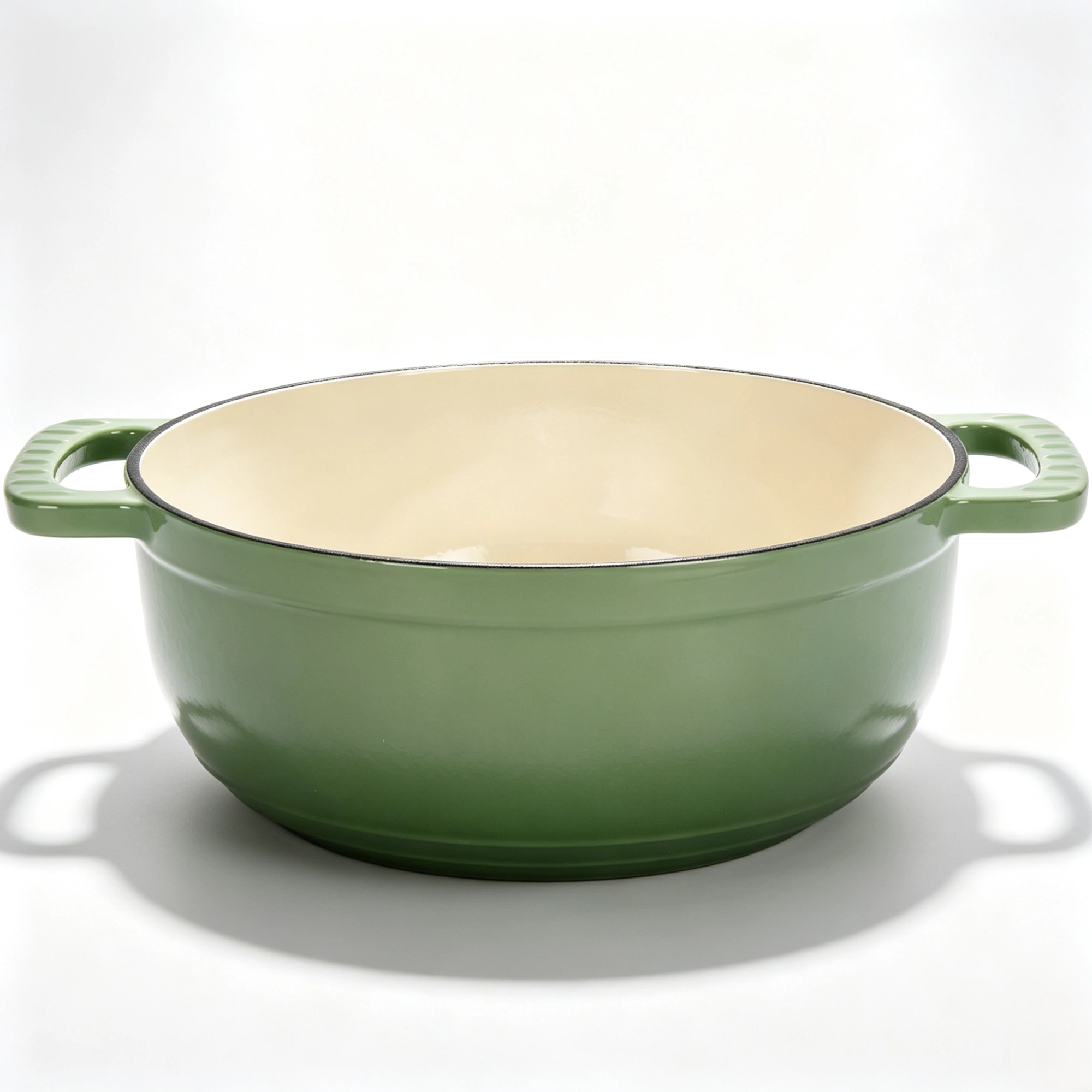 6QT Cast Iron Enamel Pot Gradient Red with 2 Silicone Gloves view 3