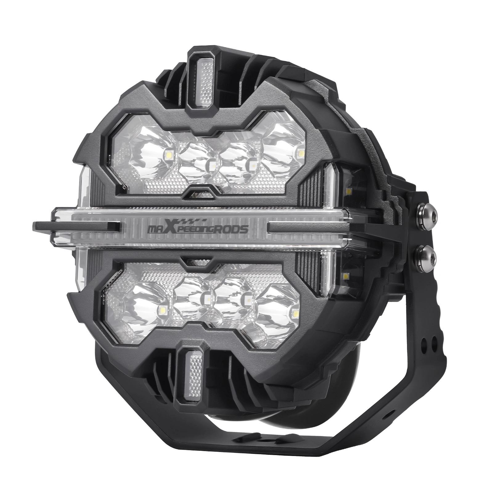 LED Light Pods 7" 12V 332W Round Spot Beam RGB DRL White Amber Off Road Lights view 5