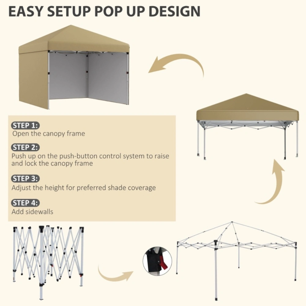 Party Tent 10x10 Pop Up Canopy Gazebo w/ Sidewalls, Waterproof Outdoor Event Tent for Parties, Markets & Gardens - Easy Setup, UV Protection view 5