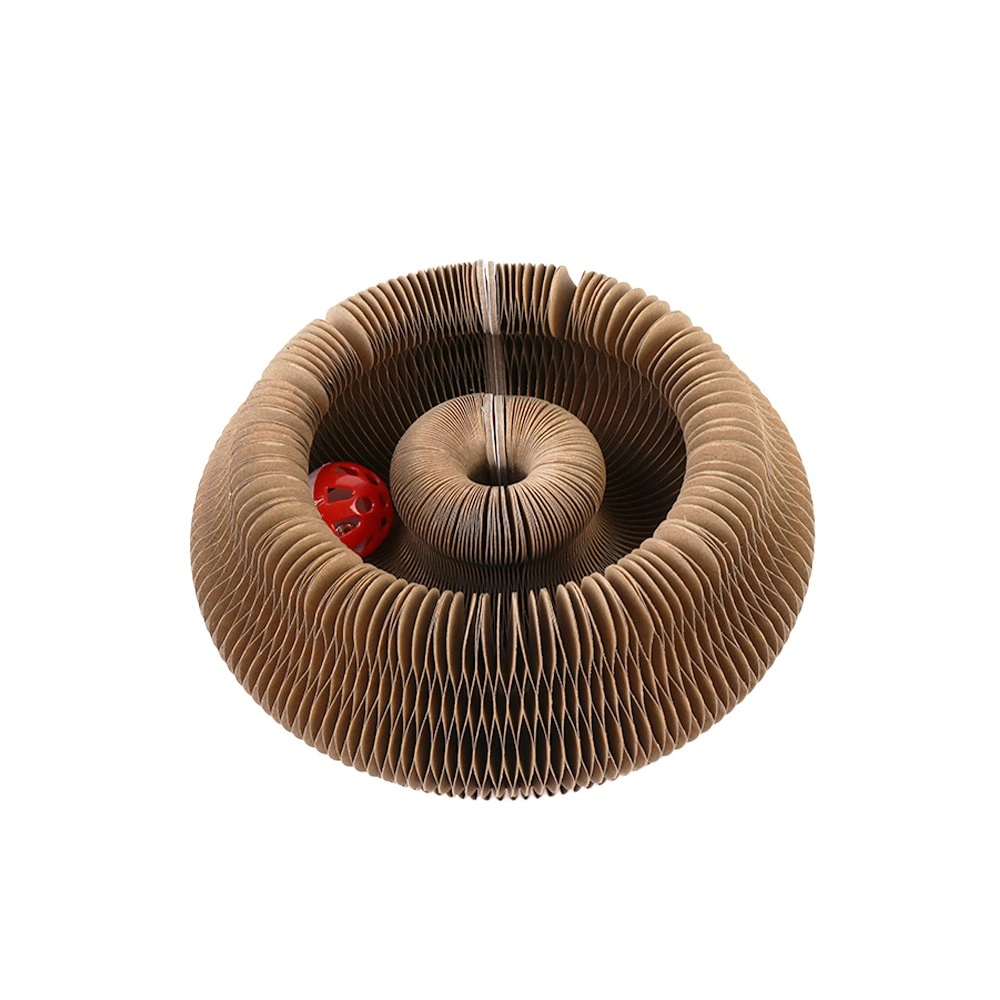 Foldable Accordion Cat Scratching Board with Toy Bell Organ Cat Grass Bed Scratch Pad for Claw Grinding Pet Toy view 4