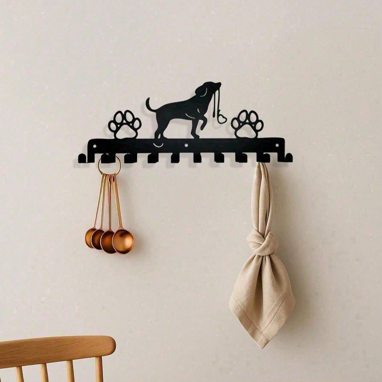CIFbuy Farmhouse Metal Dog Hooks Wall Decor Rustic Entryway Key Holder Kitchen Organizer TikTok, temu pick-up service view 2