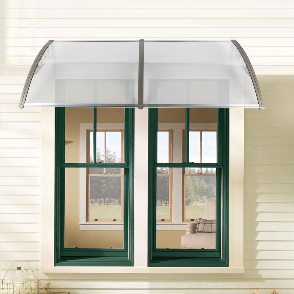 HT-200 x 100 Household Application Door & Window Rain Cover Eaves Canopy Silver & Gray Bracket view 14