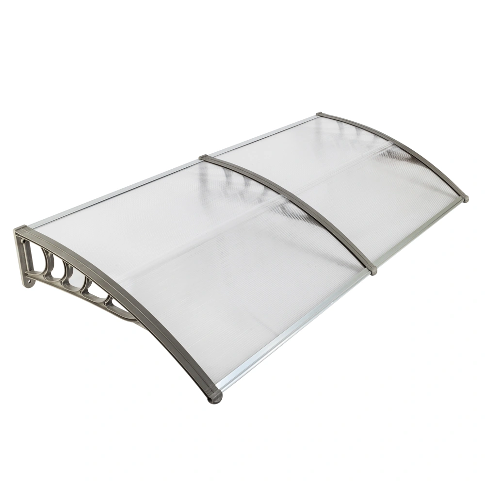 HT-200 x 100 Household Application Door & Window Rain Cover Eaves Canopy Silver & Gray Bracket view 17