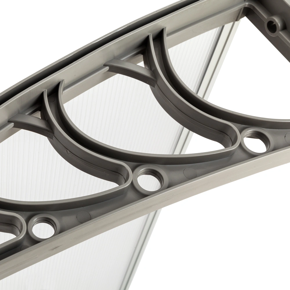 HT-200 x 100 Household Application Door & Window Rain Cover Eaves Canopy Silver & Gray Bracket view 20