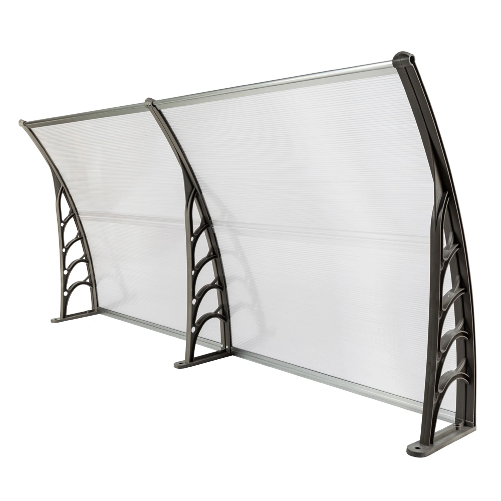 HT-200 x 100 Household Application Door & Window Rain Cover Eaves Canopy Silver & Gray Bracket view 26