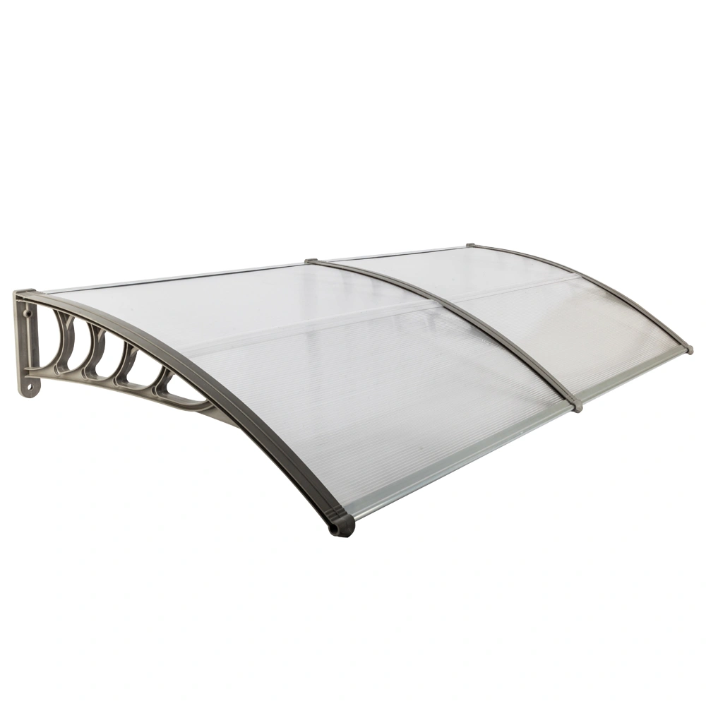 HT-200 x 100 Household Application Door & Window Rain Cover Eaves Canopy Silver & Gray Bracket view 27