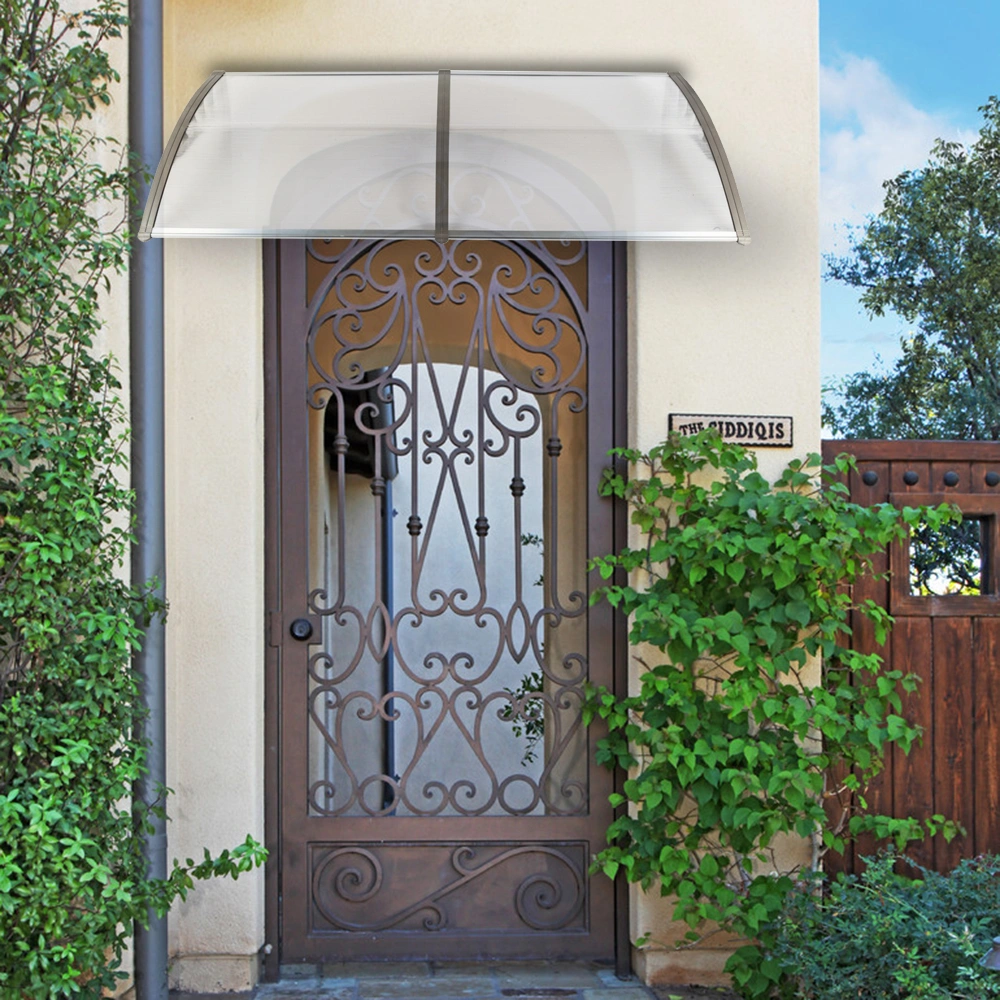 HT-200 x 100 Household Application Door & Window Rain Cover Eaves Canopy Silver & Gray Bracket view 29